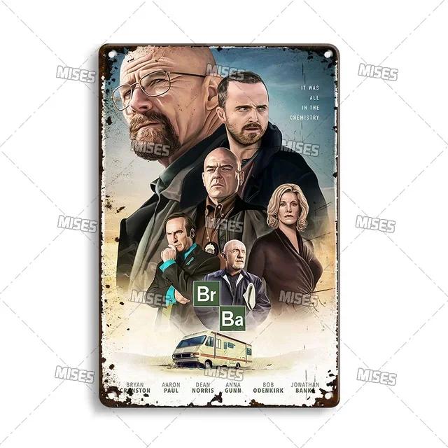 Breaking Bad Classic TV Show Metal Plate Retro Metal Poster for Bar Club Home Studio Wall Decor MISES Vintage Tin Sign