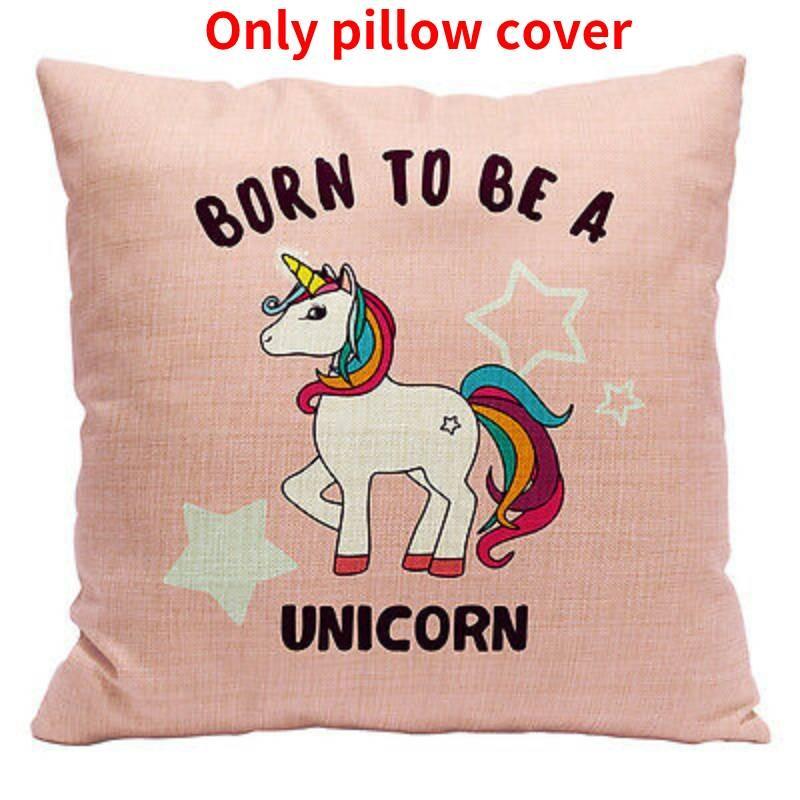 Pillow Unicorn Case Cute Cartoon Print Home Living Room Sofa Car Cushion Gift