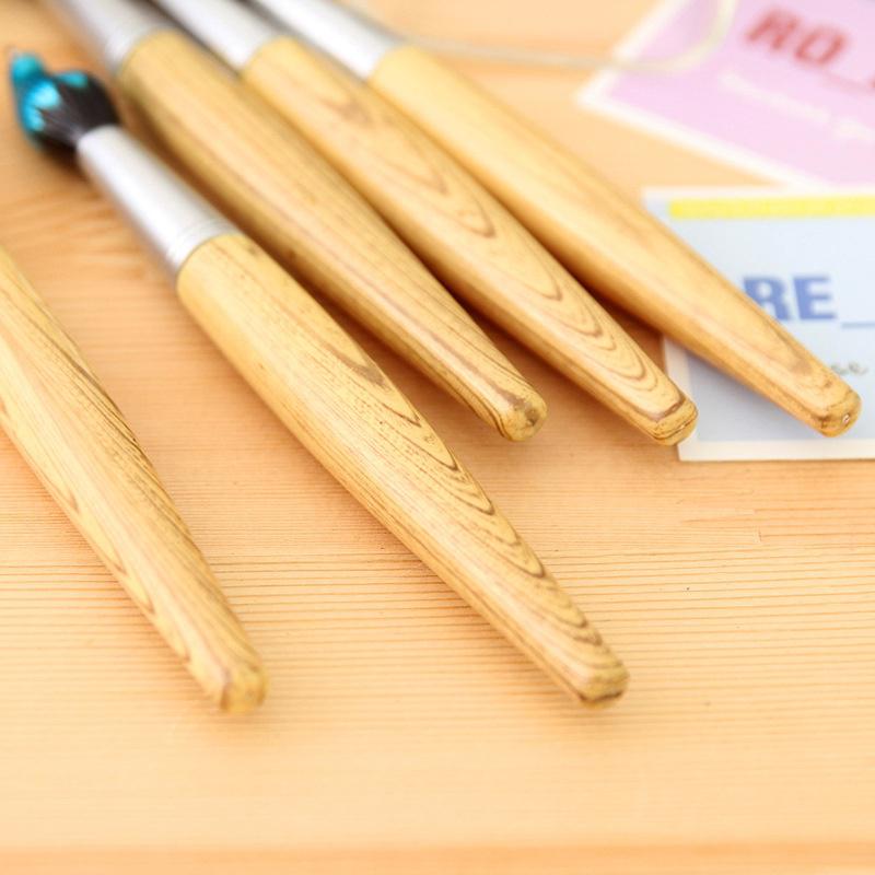 5pcs Kawaii Wooden Ballpoint Pen Creative Ball Pens for Kids Writing Students Children
