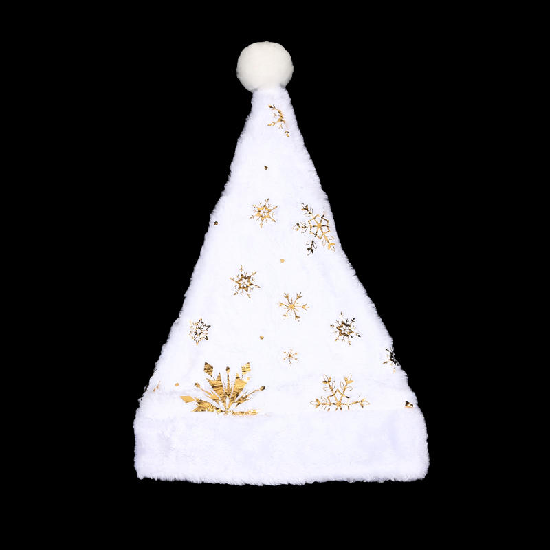 Cute Bronzing Snowflake Imitation Rabbit Fur Christmas Hat Star Plush Hat Adult Children Party Decorations