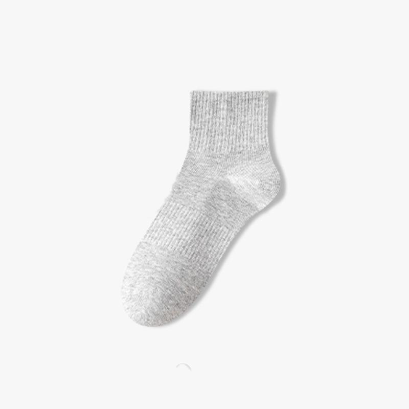 Zhuji Men's Summer Thin Mid-Calf Pure Cotton Sports Socks - Sweat-Absorbent, Odor-Resistant, Antibacterial, Ankle Length