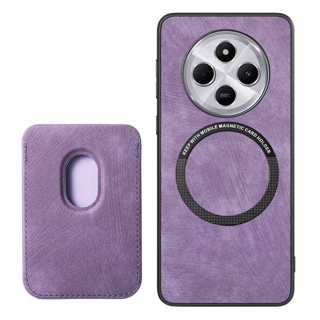 Retro pouzdro na telefon pro Xiaomi Redmi 14C 4G/14R 5G/Poco C75 4G Kožený+TPU zadní kryt s odnímatelným slotem na karty