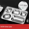 JingJingRS 304 Stainless Steel 2-Compartment Divided Lunch Plate with Lid