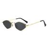 Polygonal sunglasses, high-end, small frame design, stylish metal sunglasses, trendy eyewear for both men and women, runway style
