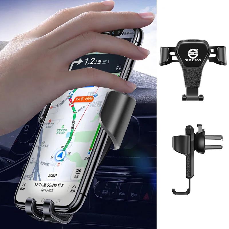 Gravity Car Mount GPS Mobile Phone Holder Vent Clip Installation For Volvo XC90 V90 V60 XC60 V40 S80 S60 S90 C40 XC40 V70 XC70