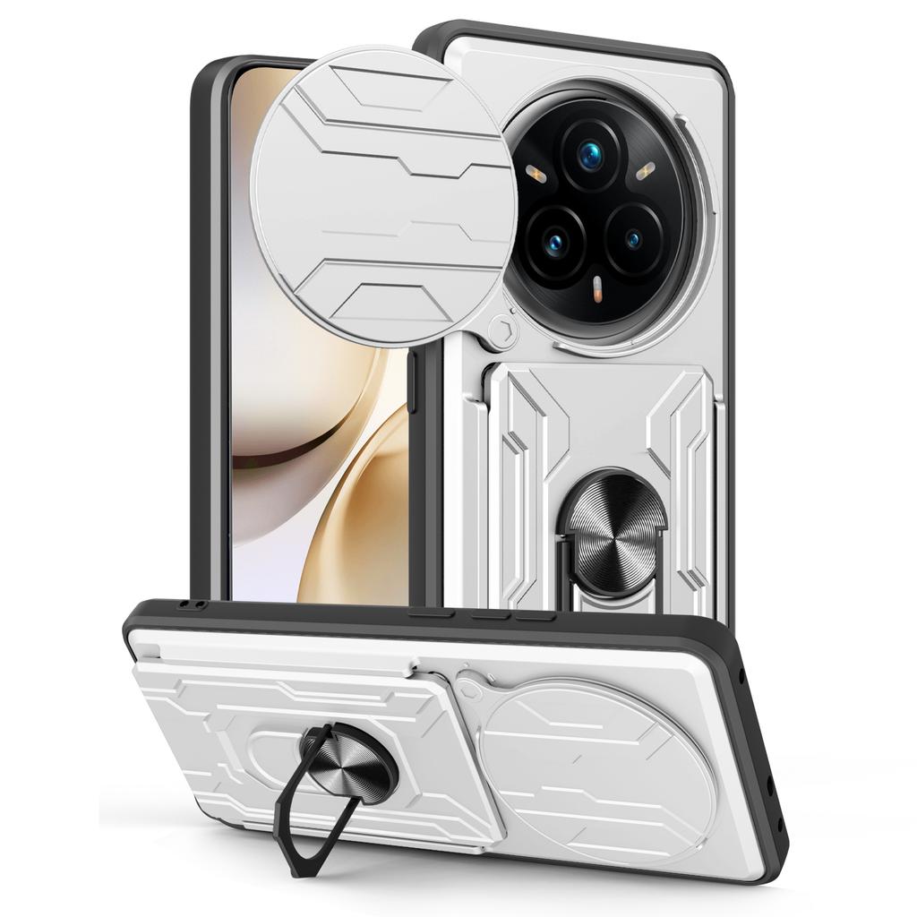 For Realme 14 Pro+ 5G Case PC+TPU Kickstand Phone Back Cover with Camera Slider