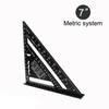 New 7Inch Triangle Ruler Measurement Tool Aluminium Alloy Carpenter Tools Inch Metric Angle Ruler Speed Square Woodworking Tools