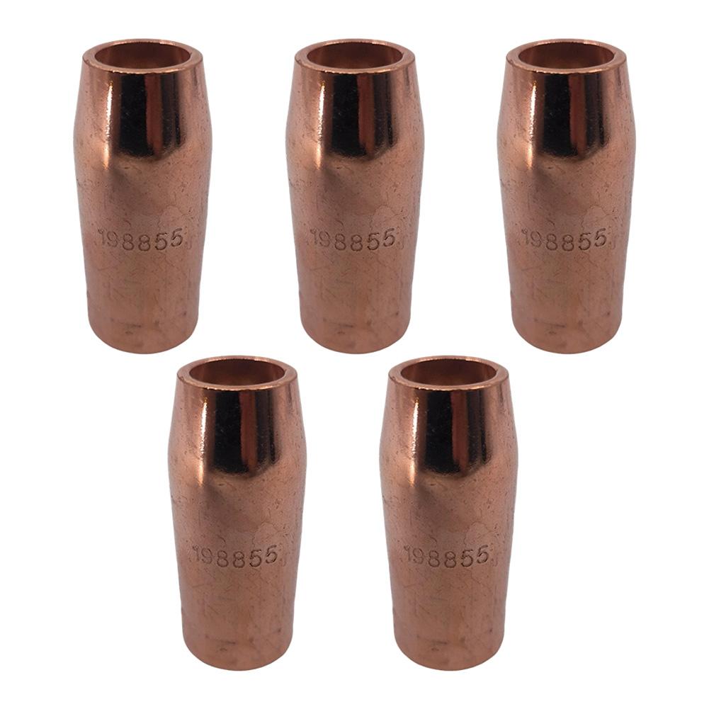 

5 Pack Welding Nozzle 198855 5/8 Inch Compatible for Miller Spoolmatic 15A 30A Pro XR Series Gas Cooled MIG Welding Consumables China Mainland