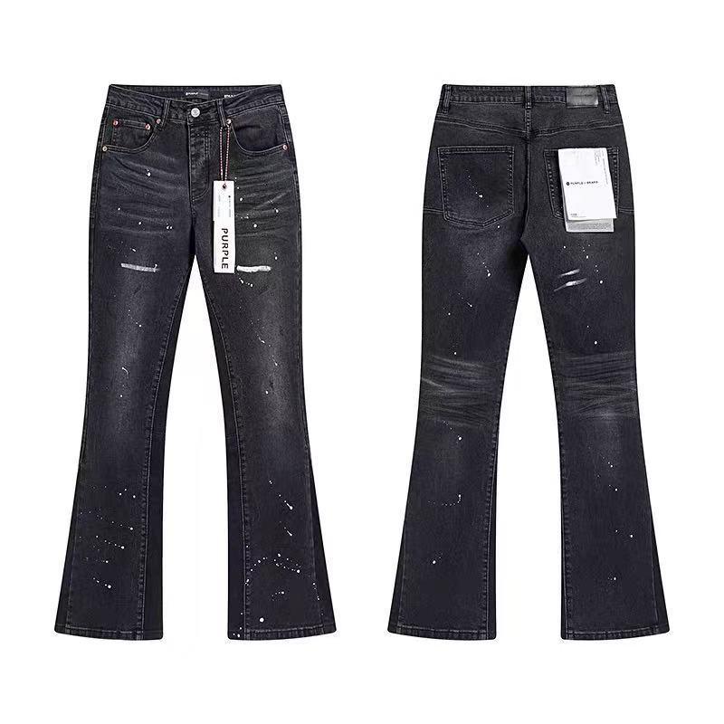 Mens Straight Fit Distressed Patchwork Denim Jeans Vintage Streetwear Style High Waist Ripped Cotton