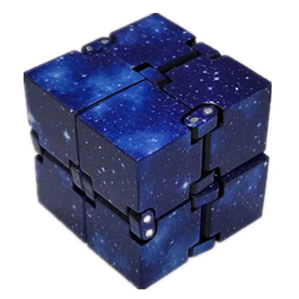 Mini Fidget Block Infinity Cube Galaxy Space Sensory Desk Toy Fidget Block Magic Puzzle Flip Cube For Teens Adult Birthday Gifts