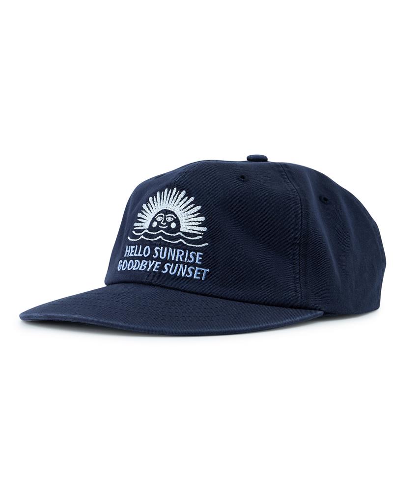 HELLO SUNRISE 90S Logo 6Panel Cap_Deep Navy