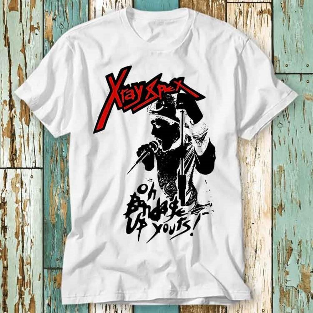 

230GSM 100% Cotton T-Shirt Xray Spex Oh Bondage Up Yours Music Band Retro 90s T Shirt Top Design Unisex Ladies Mens Tee Retro Fashion Vintage Shirt S7 XS белый