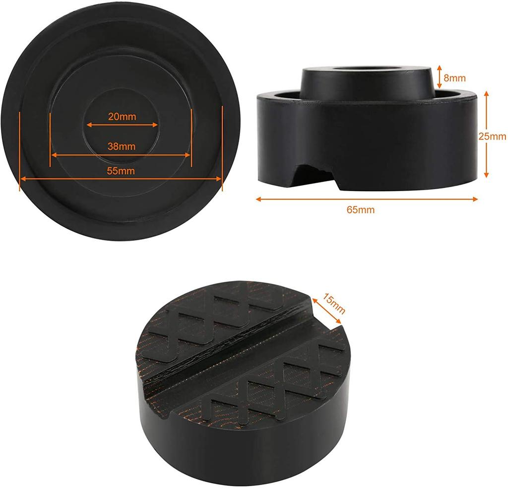 LIHAO Jack Pad 2 Pcs Jack Rubber Adapter Diameter 65mm Jack Stand Jack Up