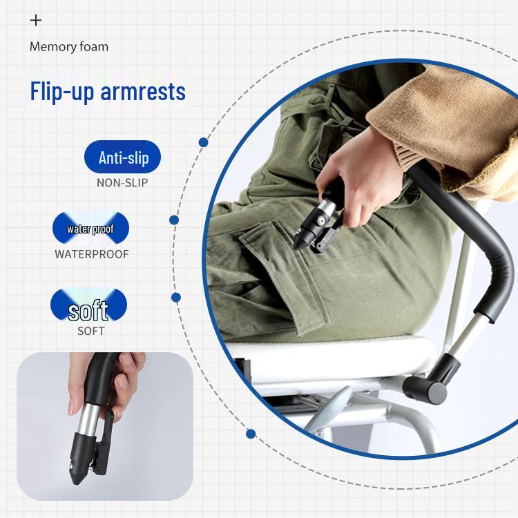 Adjustable Non-Slip Shower Chair with Armrests for Elderly, Disabled, and Pregnant Users