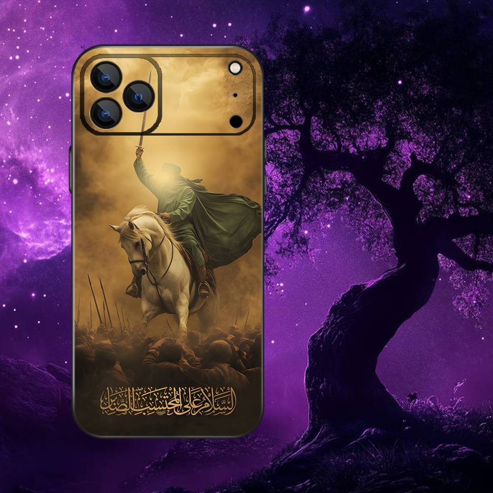 

Imam Hussain Shia Ali Phone Case For iPhone 17,16,15,14,13,12,Pro,Max,Plus,E,SE4,Air,Mini Black Soft Box iPhone14Pro