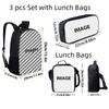 Kpop Demon Hunter 3-Piece Backpack Set (Backpack + Lunch Box + Pencil Case) 42x28x13cm Multicolor School Bag