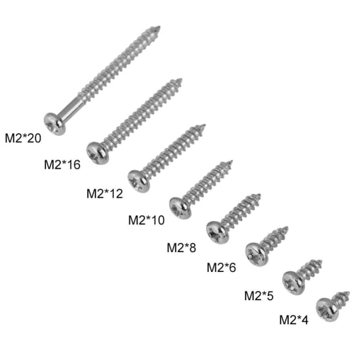 Machine Screw Kit, M2 Self-Tapping Screw Set, 800-Piece Screw and Nut Kit, M2 Cross Drive Flat Head Self-Tapping Screws, Woodworking Fastener Box Incl