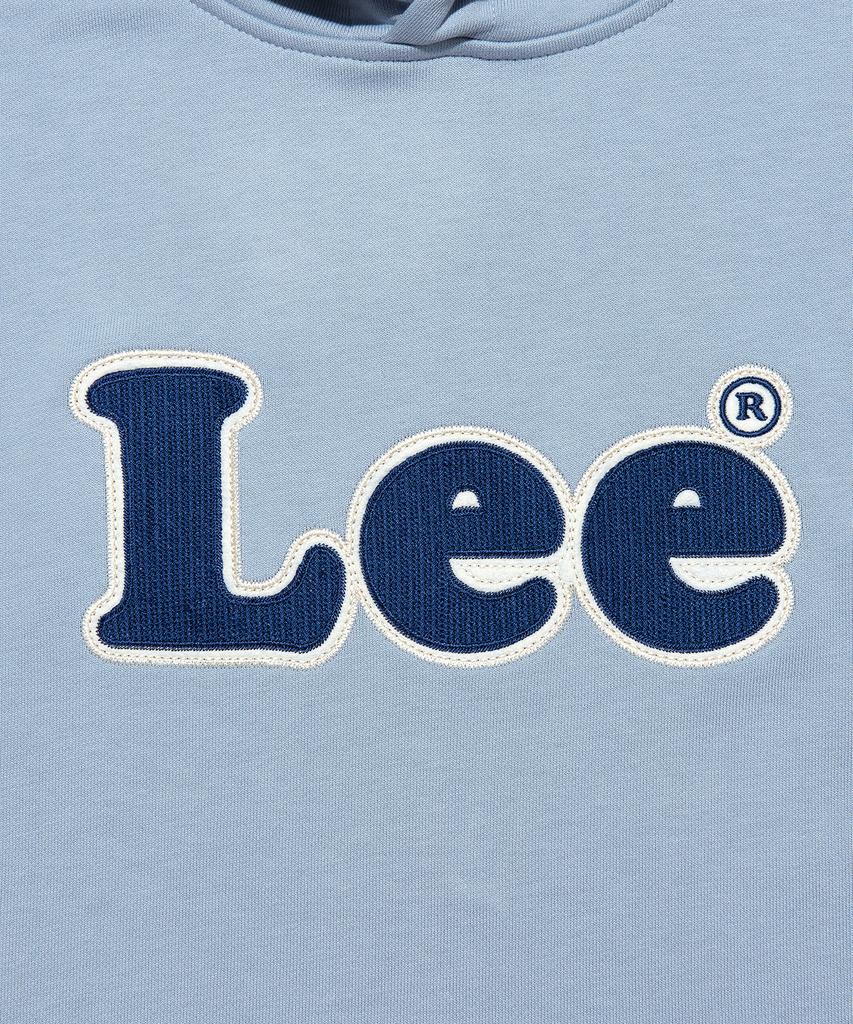 Vintage Logo Felt Embroidery Hoodie Light Blue