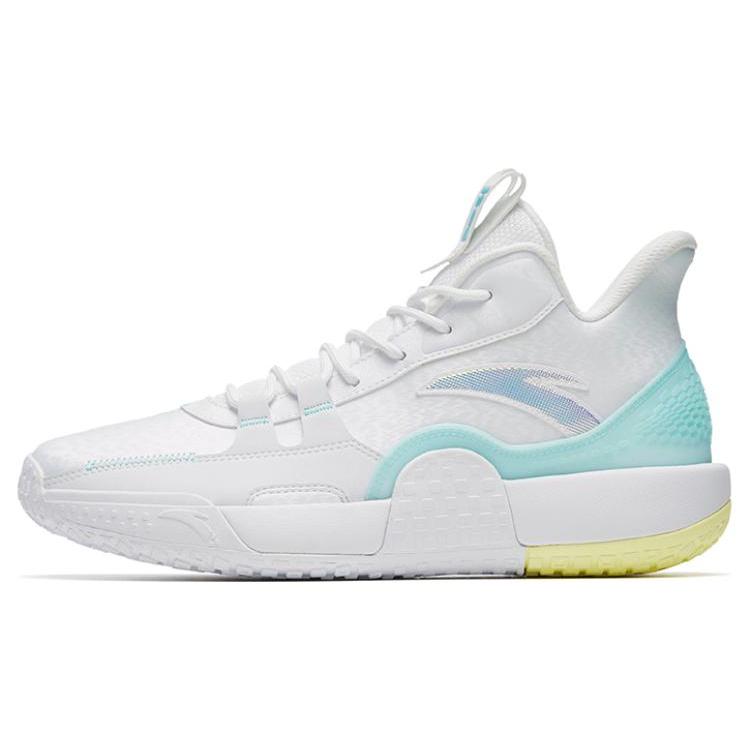 New Anta Anti Slip And Wear Resistant Lightweight Mid Top Performance Basketball Shoes White Blue 112241602-7
