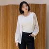 Elua Sheer Hood String Shirt Jacket Ivory