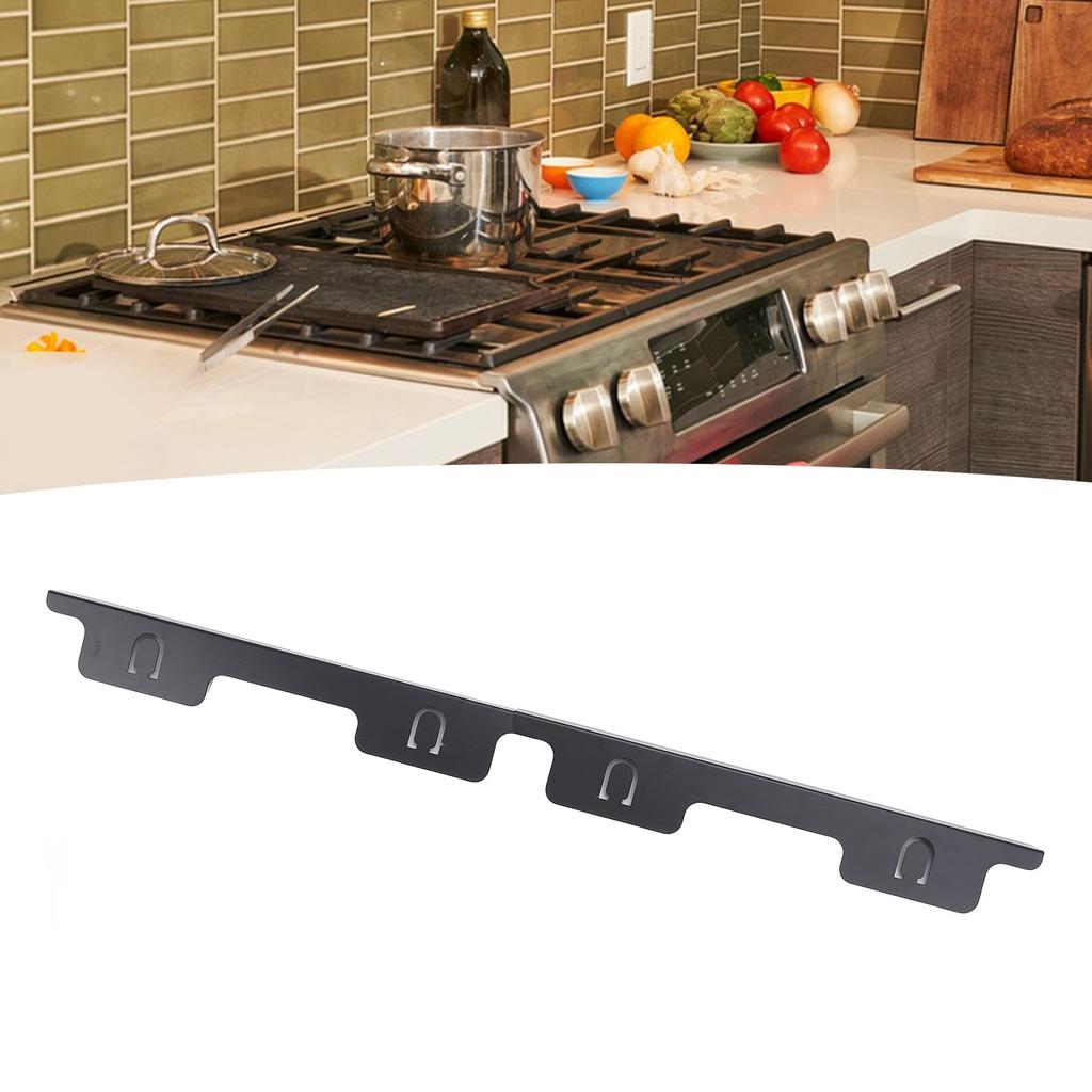 2 Pair Stove Gap Filler Stainless Steel Stove Counter Gap Cover Range Trim Kit 35-70cm for Kitchen Stovetop Black
