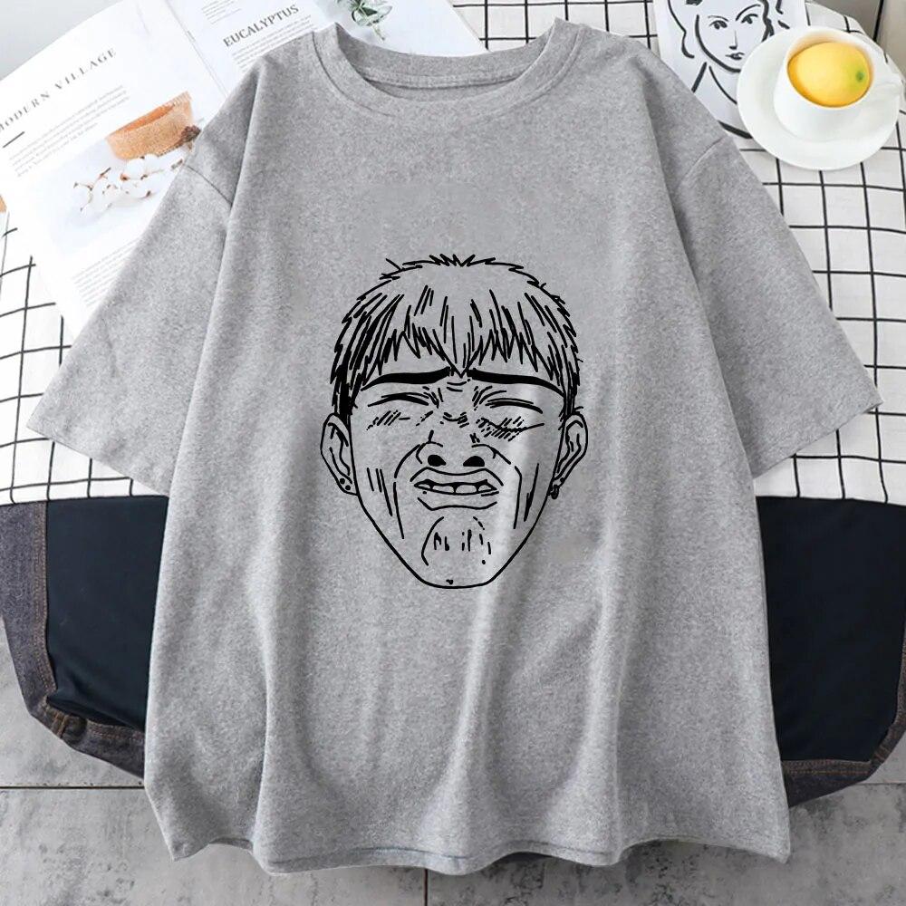 GTO Great Teacher Onizuka T-Shirts Unisex/Frauen 100 % Baumwolle T-Shirts Hübsche ästhetische T-Shirts Strichmännchen Harajuku Bequemes Unisex-T-Shirt