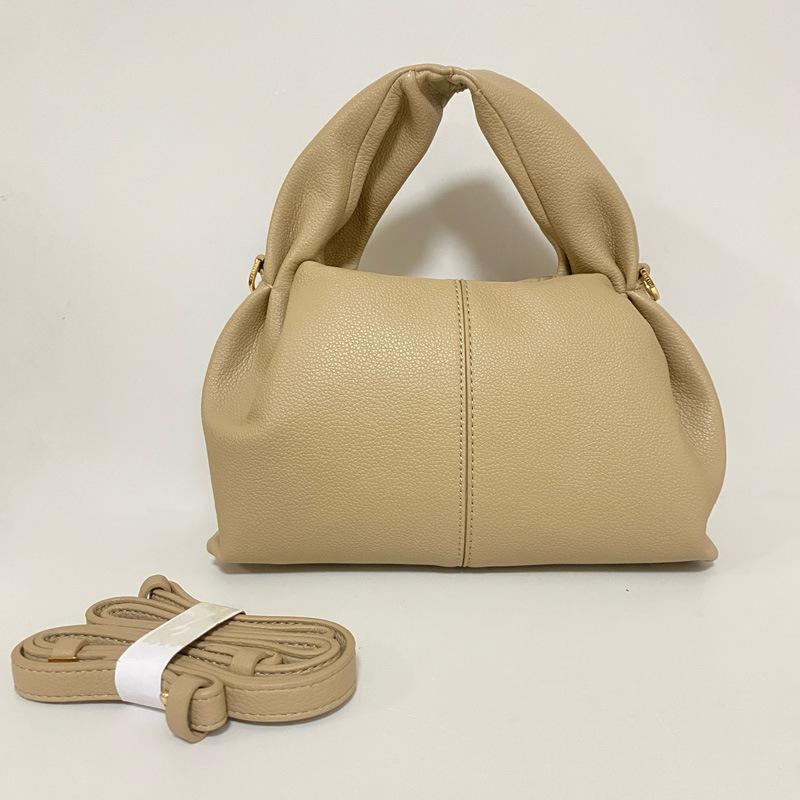 POL Cloud Bag 2025 New French Ladies Dumpling Bag Black Retro Fashion Shoulder Bag Underarm Bag