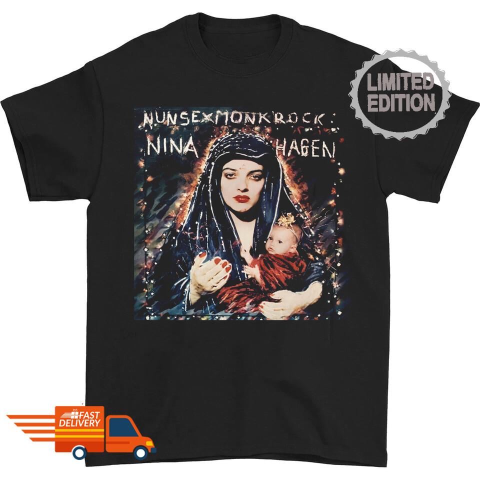 

Nina Hagen poster NEW black T-shirt short sleeve S-5XL Unisex T-Shirt XXL