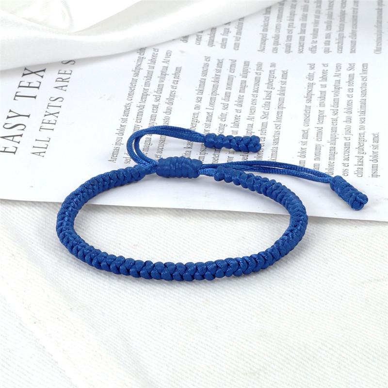 Blue Rope Knots Bracelet Women Lucky Handmade Braided Tibetan Buddhist Adjustable Bracelets Bangles For Men Fashion Jewelry Gift