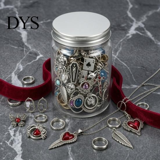 Mystery Jewelry Box 10/15/20/25/30/35Pcs Jar for Women, Mixed Necklaces Earrings Rings Bracelets Set, Lady Gift Gothic Ocean Theme Kit with