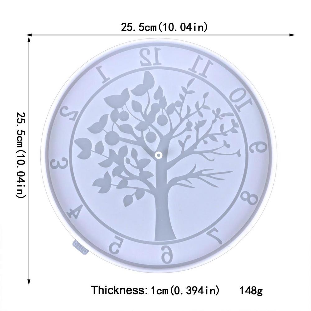 

Круглые силиконовые формы Деревья жизни Формы для эпоксидной смолы DIY Форма для часов Настенное украшение Уникальный декор для произведений искусства белый