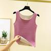 Autumn Winter DE Velvet Thermal Vest O-neck Sleeveless Tank Top Solid Color Seamless Warm Underwear Bottoming Tops