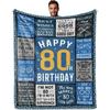 80. Geburtstag Geschenkdecke Druck Weiche und Bequeme Flanelldecke für Sofa Bett Wohnzimmer