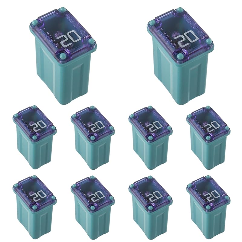 15A 20A 25A 30A 40A 32V Slow Blow FMM MCASE Type Fuses Micro Female Cartridge Fuses Low-Profile Fuses Kit(Pack of 10pcs)
