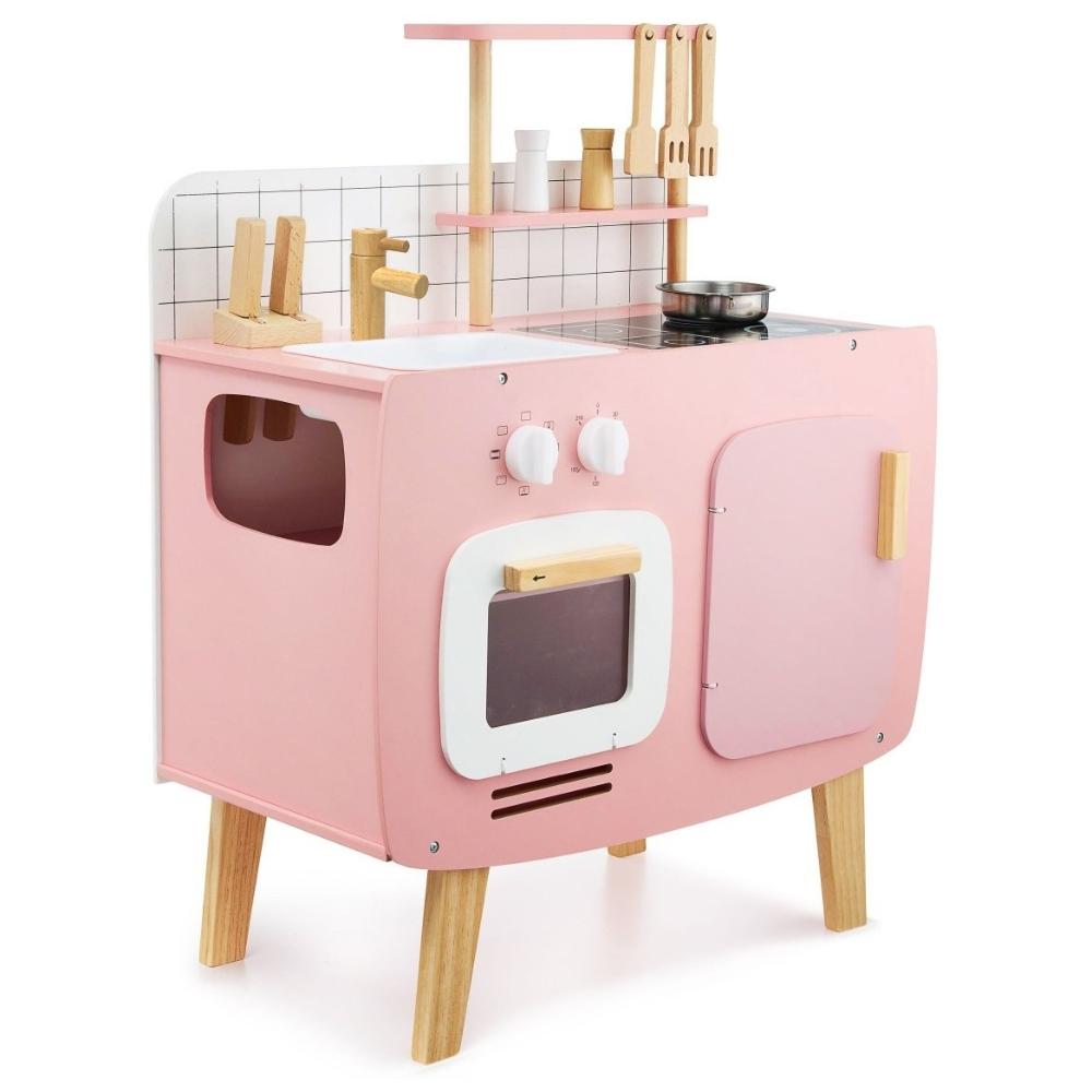 Children's kitchen, wooden stove, retro girl's set + accessories