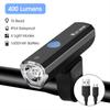 Aluminiumslegering Bright sykkellys 400 lumen USB oppladbar sykkellys Vanntett landeveissykkel