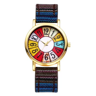 Wristwatch with Braided Genuine Multicolor Quartz Analog Adjustable Easy To Popular Fashion Cute Perfect Gift for Day Women's Bohemian-Style Strap,