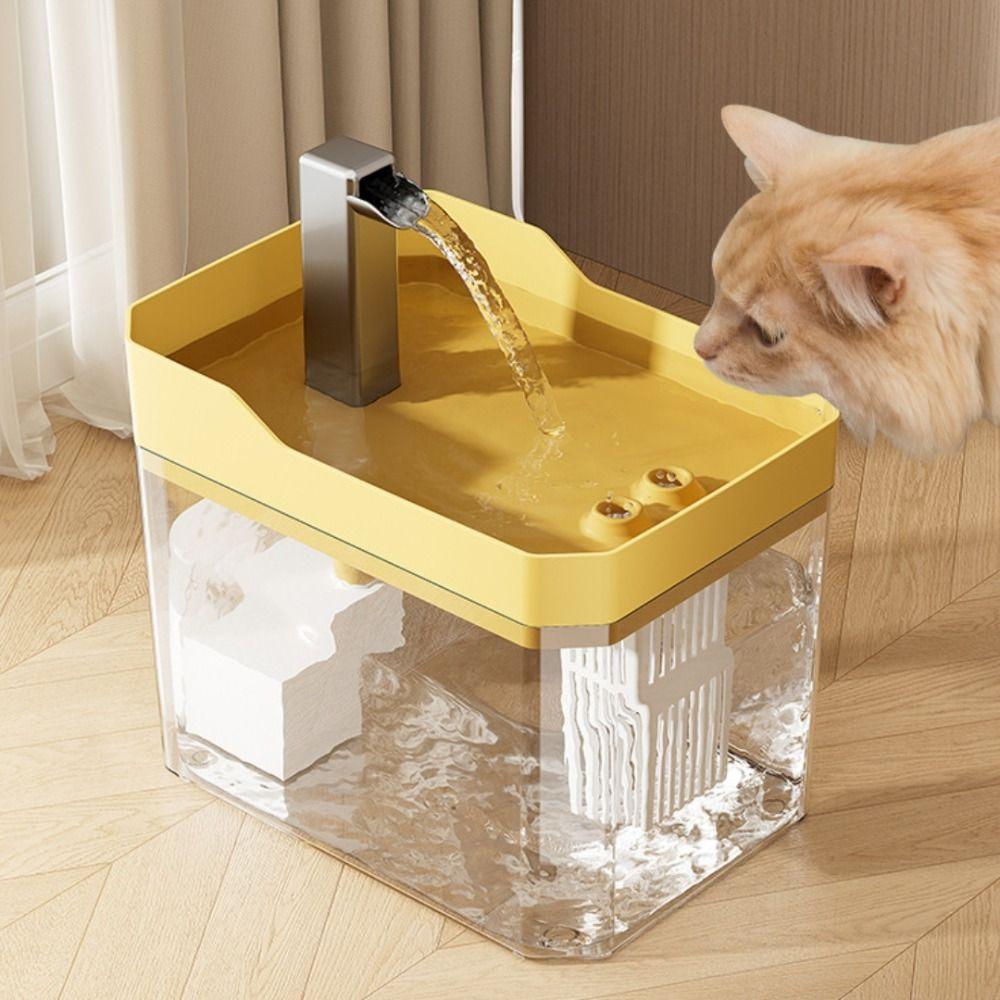 

with Pump Cat Water Dispenser Anti-Dry Burning Pet Fountain Filter Cat Water Fountain Auto Filter жовтий