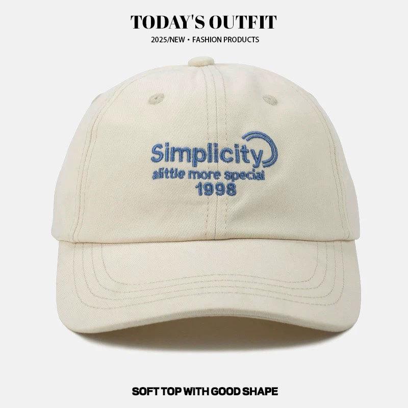 Letter Embroidered Baseball Cap New Korean Baseball Cap Women's Wide Brim Face Letters Sun Protection Baseball Cap