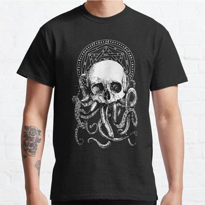 100% bumbac Tricouri de vară pentru bărbați Bucăți de tricouri casual cu imprimeu Cthulhu