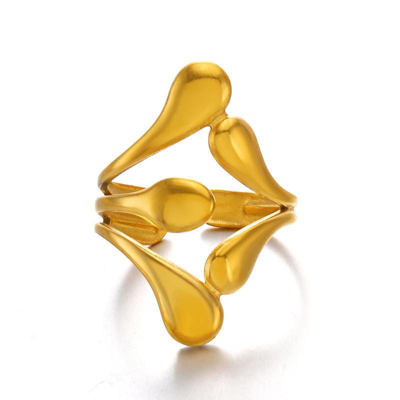 Stainless Steel Personality Irregular Multi-Layered Open Rings Exaggerated Textured Geometric Chunky Anillos Minimalist Jewelry