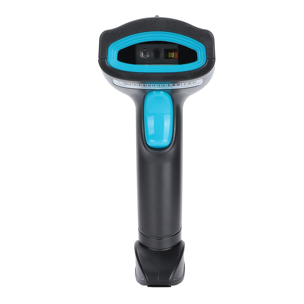 Barcode Scanner Handheld 360 Degrees  Reading Dustproof Waterproof Wireless QR Code USB Reader(Black Blue )