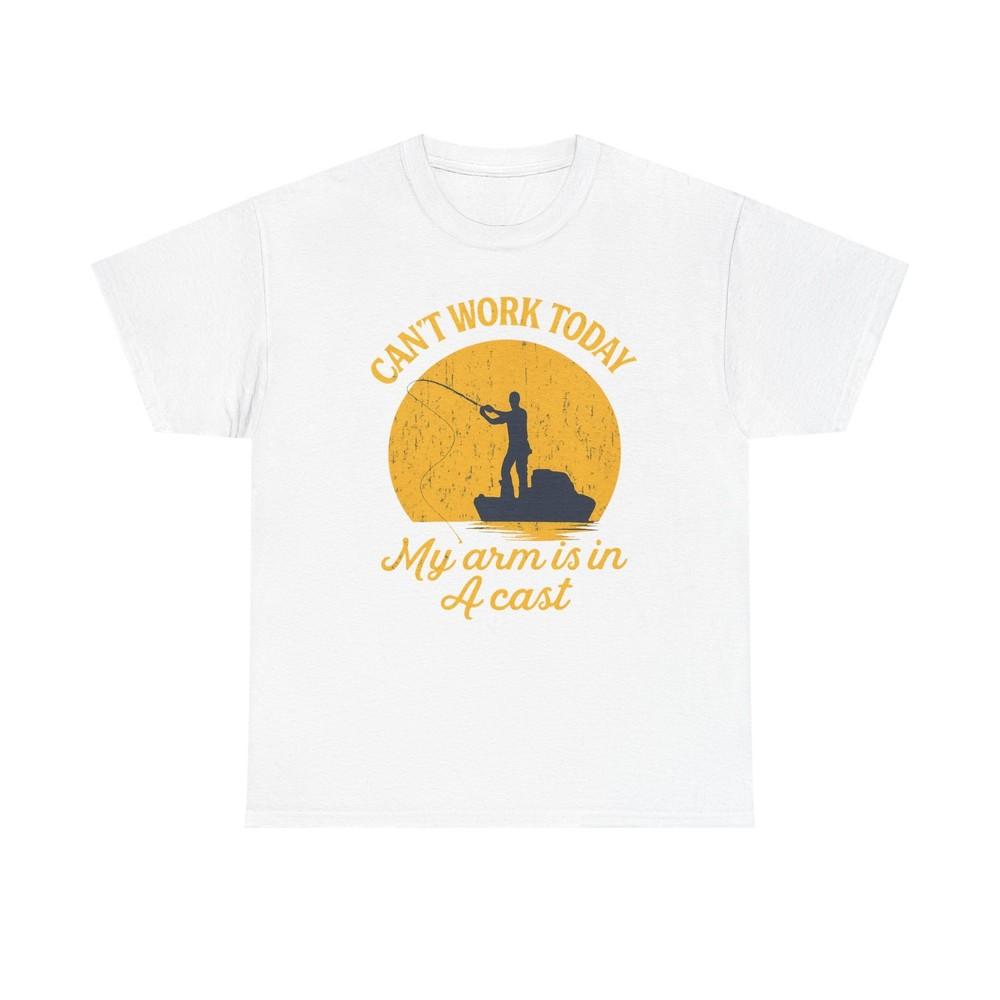 

Funny Fishing Tshirt Men#039;s Fishing Tee Arm Cast Humor Shirt Unisex Cotton Unisex T-Shirt M