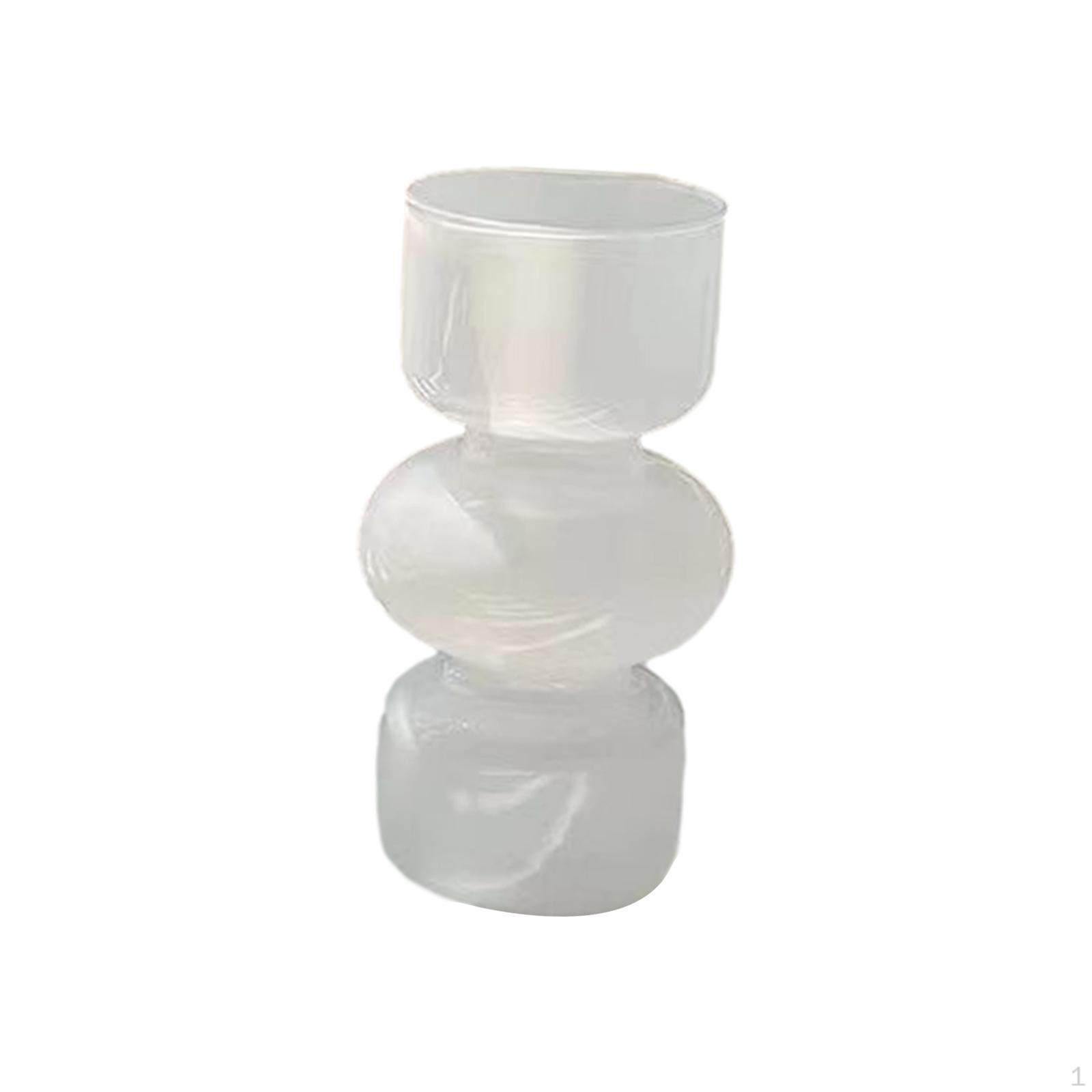 Contemporary Glass Vase for Home Decor Small White