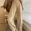 Women's Beige Cargo Pants | High-Waist Enzyme-Washed Cotton Japanese-Style Loose Lantern Carrot Straight Wide-Leg Casual Trousers for Spring-Autumn