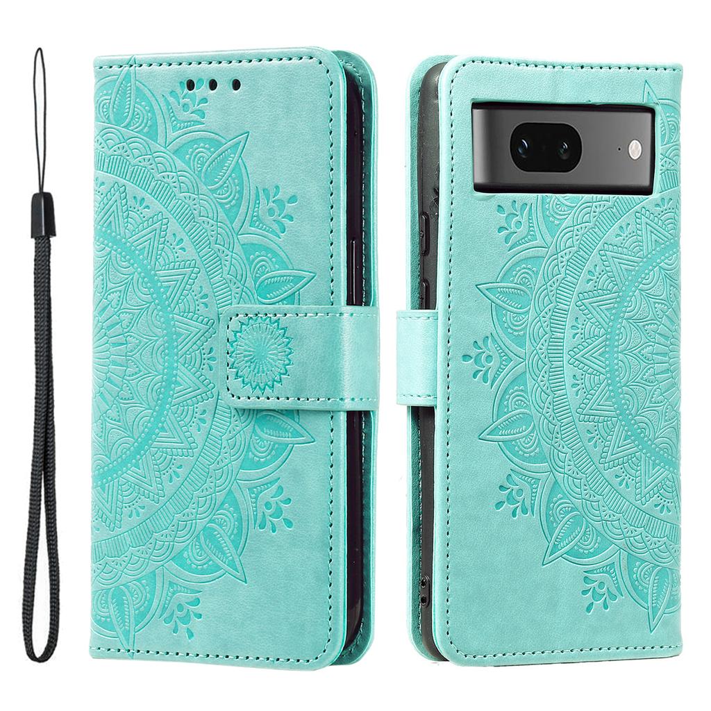 Leather Phone Case for Google Pixel 8,Stand Wallet Mandala Flower Pattern Phone Cover