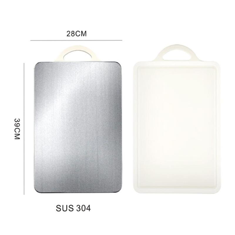 Stainless Steel Dual-Sided Cutting Board Chopping Board Kitchen Easy to Clean Food Grade Hanging Holes Kitchen Cutting Board