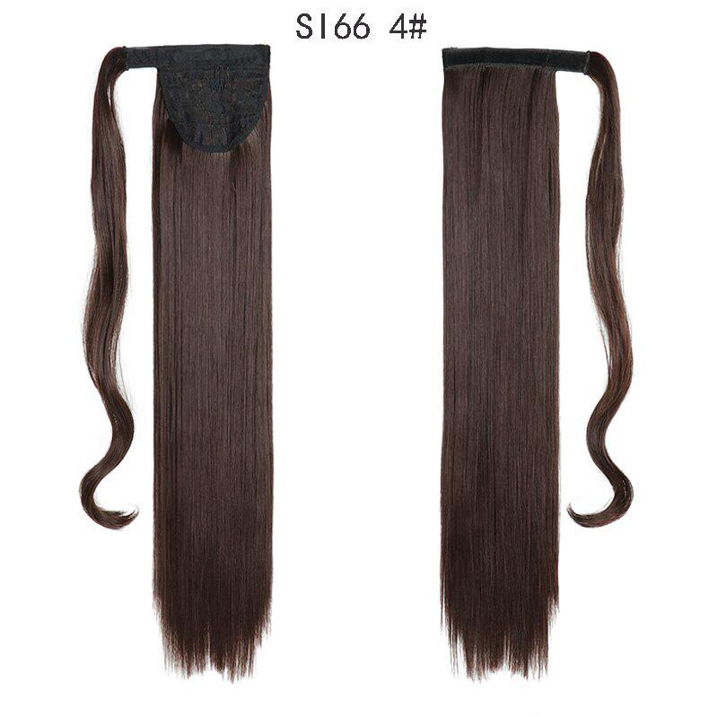 LISI HAIR Dlouhé rovné zavinování kolem klipsy do culíku Prodlužování vlasů tepelně odolné syntetické umělé vlasy s pony ocasem