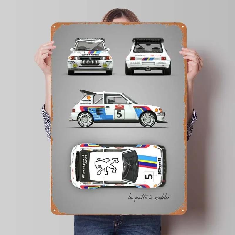 Peugeot Blechschild Autos Poster Retro Metallschild Plakette für Garagenwandkunst Dekoration Dekoration Wohnzimmer Heimdekorationen