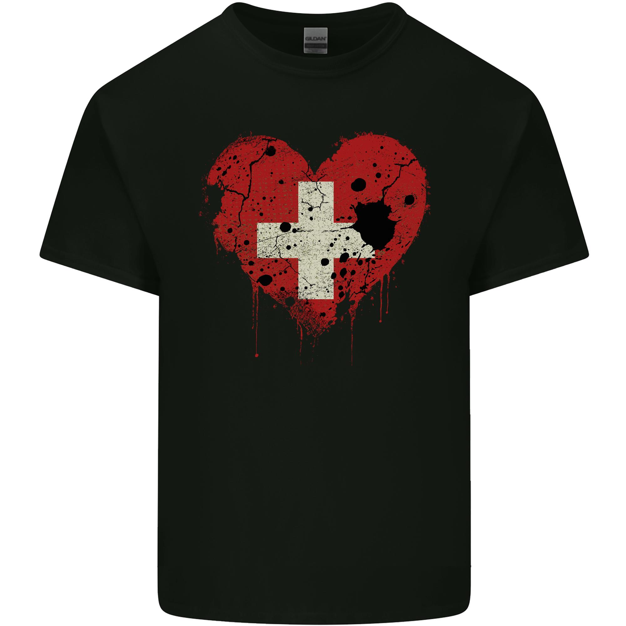Love Switzerland Flag Swiss Day Football Unisexs Light Cotton TShirt S